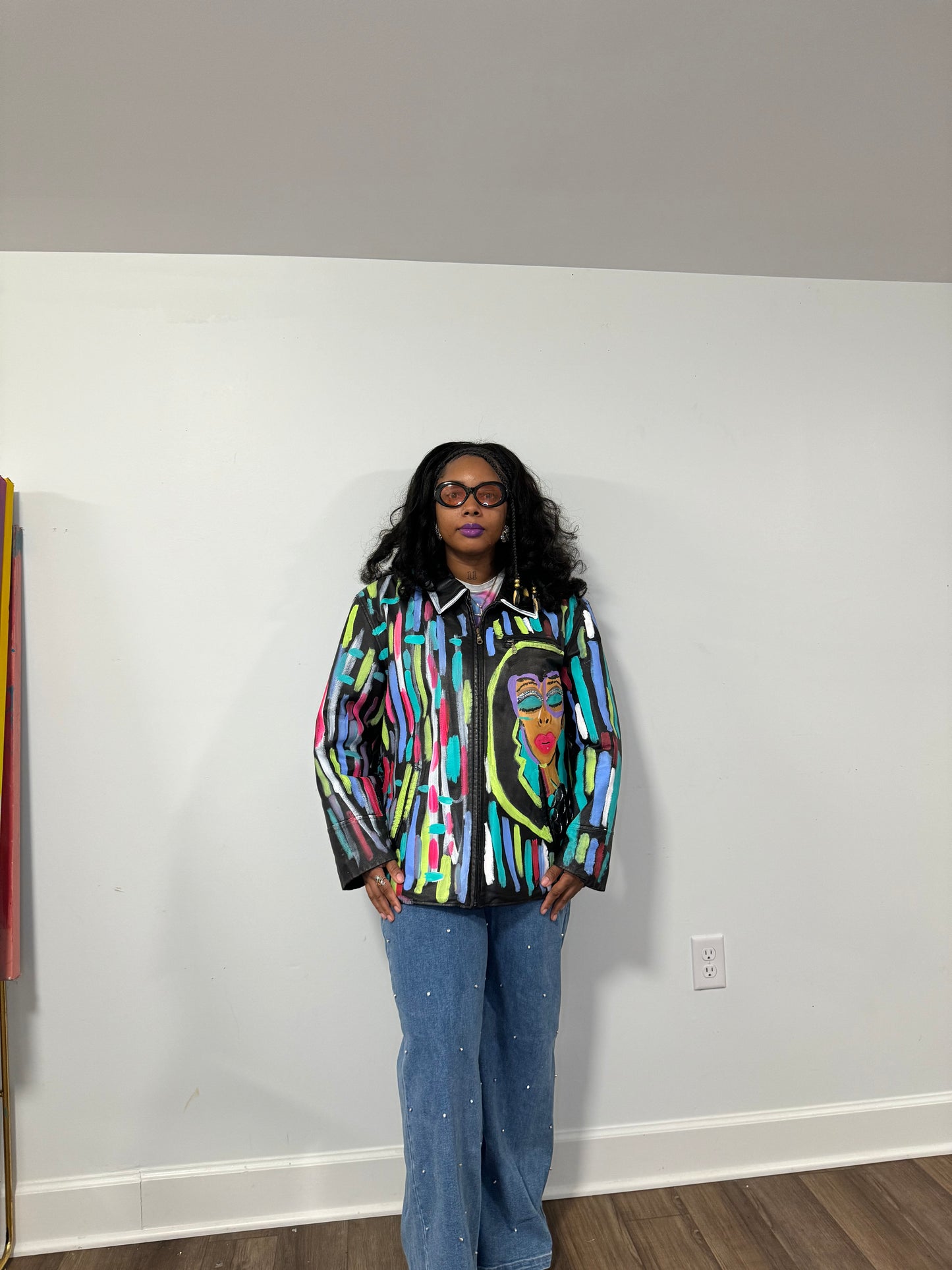 Eclectic Jazz 1:1 handpainted genuine leather jacket