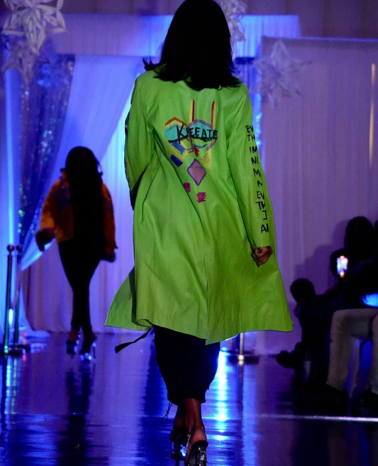 Kreeate Green Leather Jacket